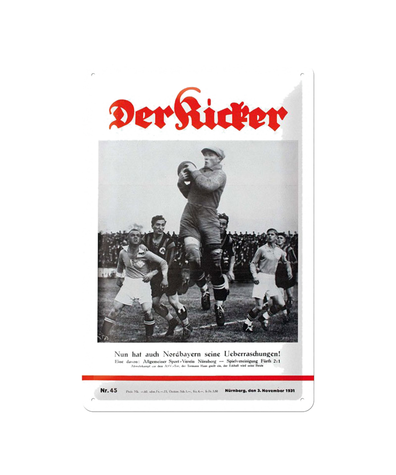 kicker Retro-Blechschild 1931