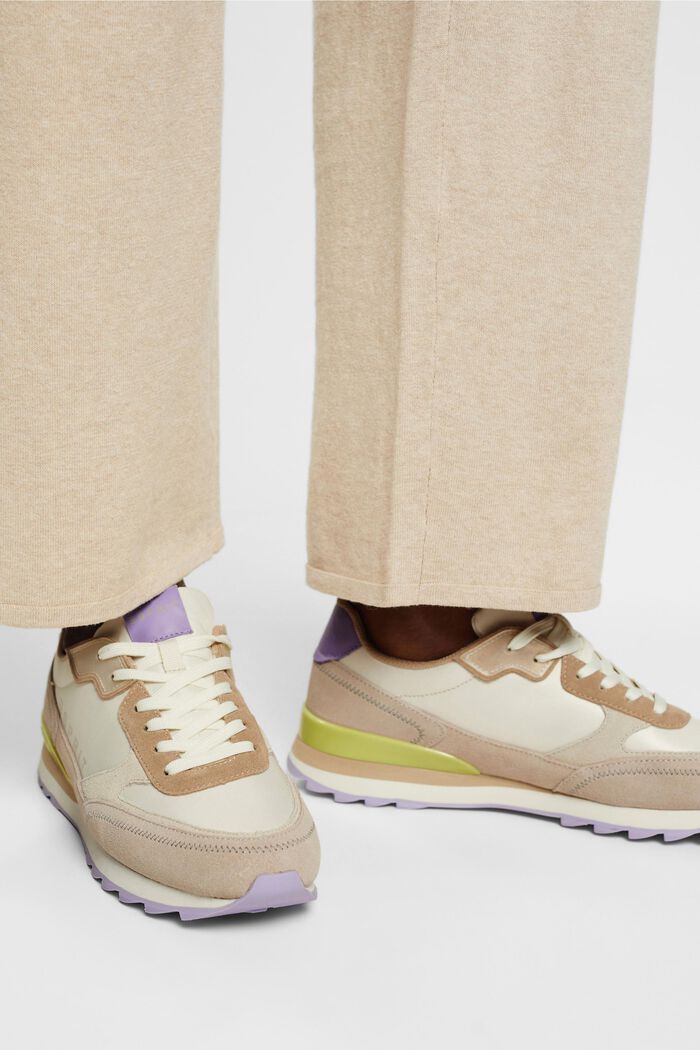 Mehrfarbige Sneaker mit echtem Leder