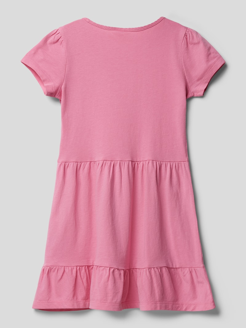 Kleid mit Volantsaum in pink
