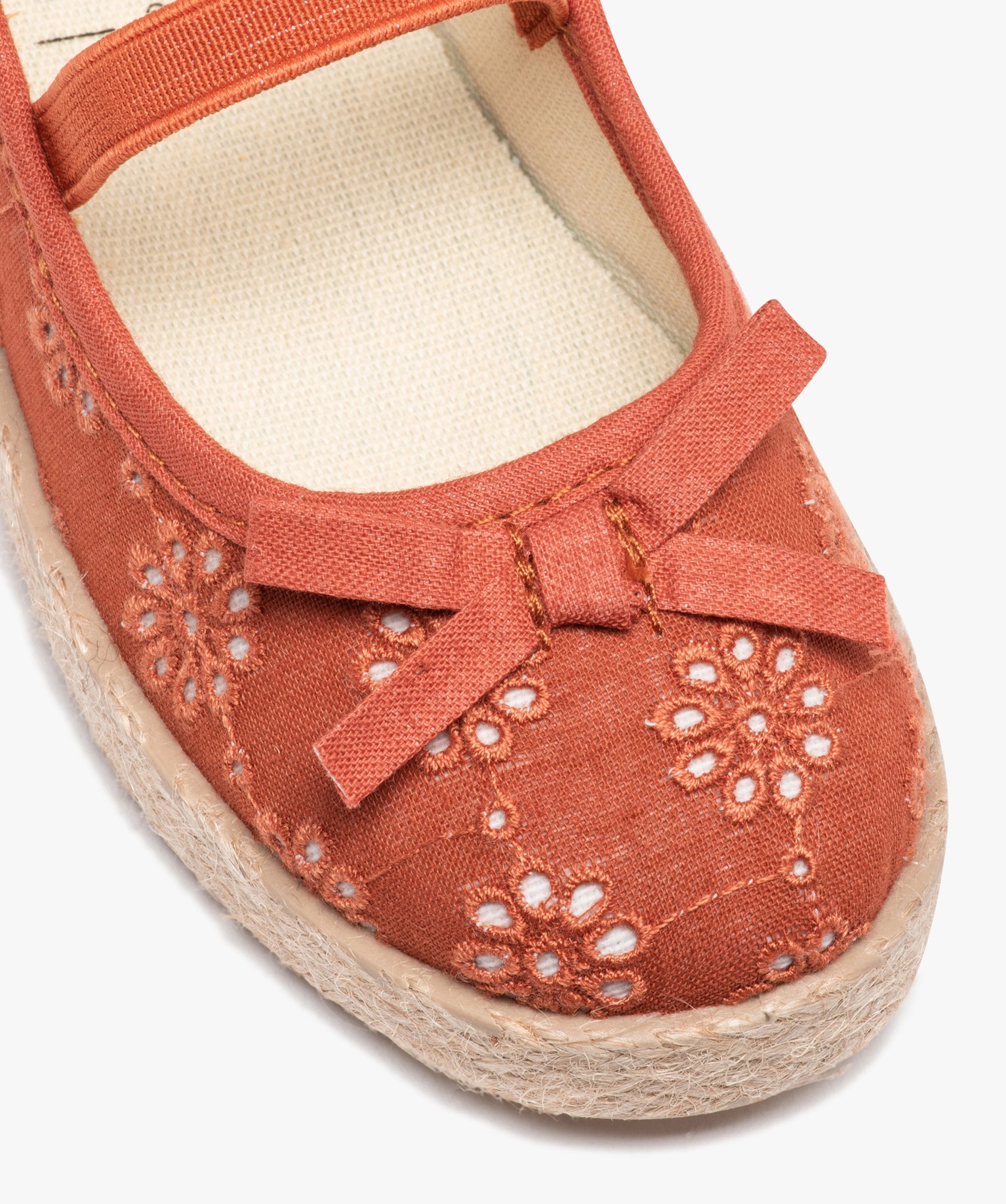 Ballerines fille en toile à semelle cordelette rouge | GEMO
