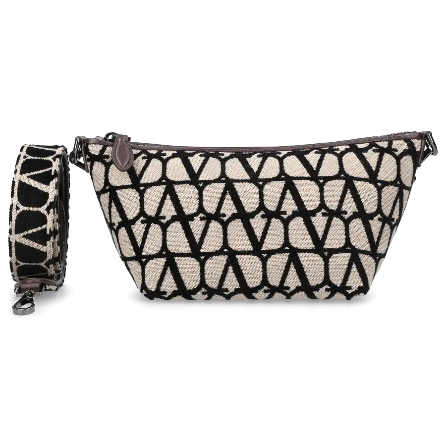 Valentino Garavani - Schultertasche LOCÒ Canvas - beige