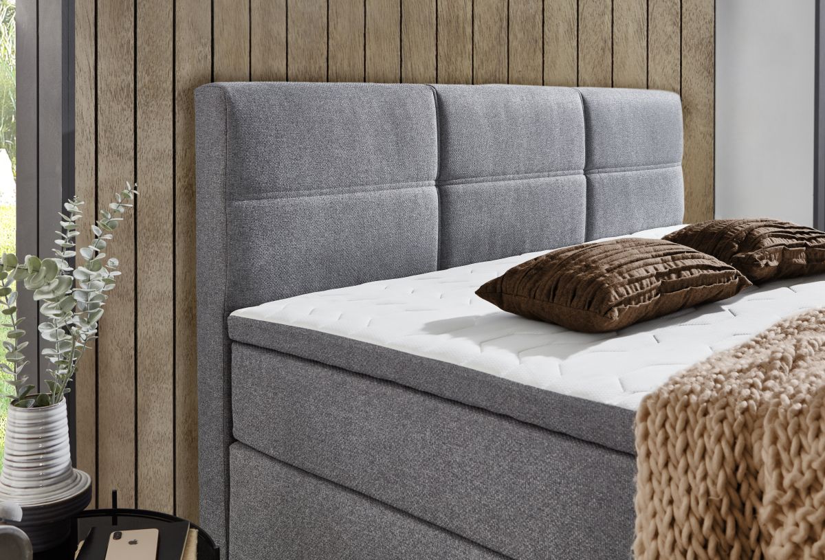 Sun Garden Boxspringbett Kenora Grau 140 x 200 cm