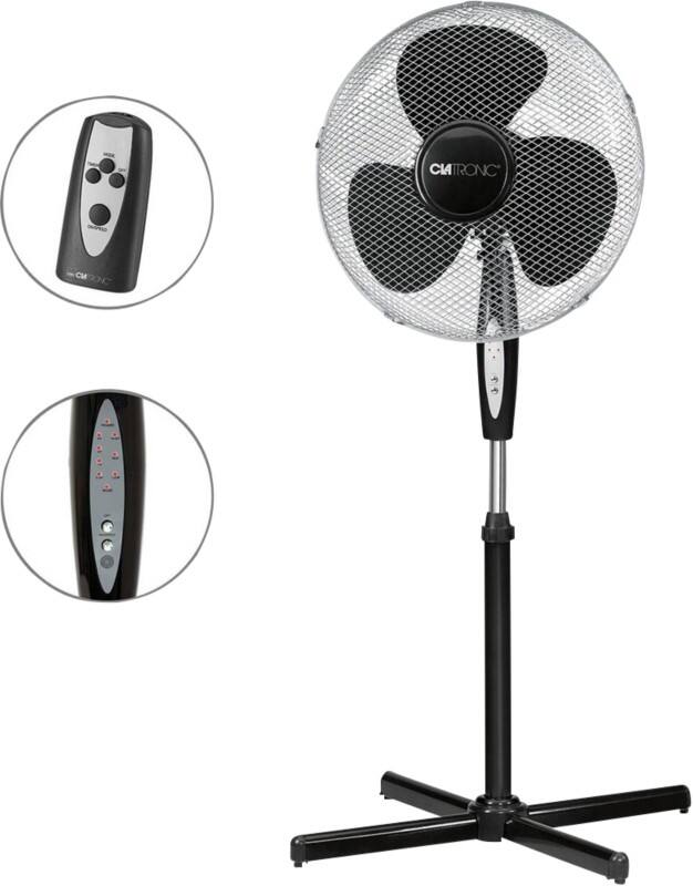 Clatronic Höhenverstellbar Standventilator 3 43 x 64 x 125 cm Schwarz VL 3741 S