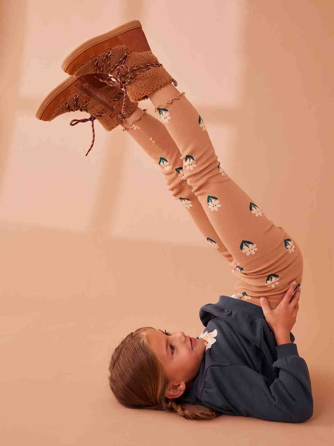 Vertbaudet Warme Mädchen High-Sneakers - braun