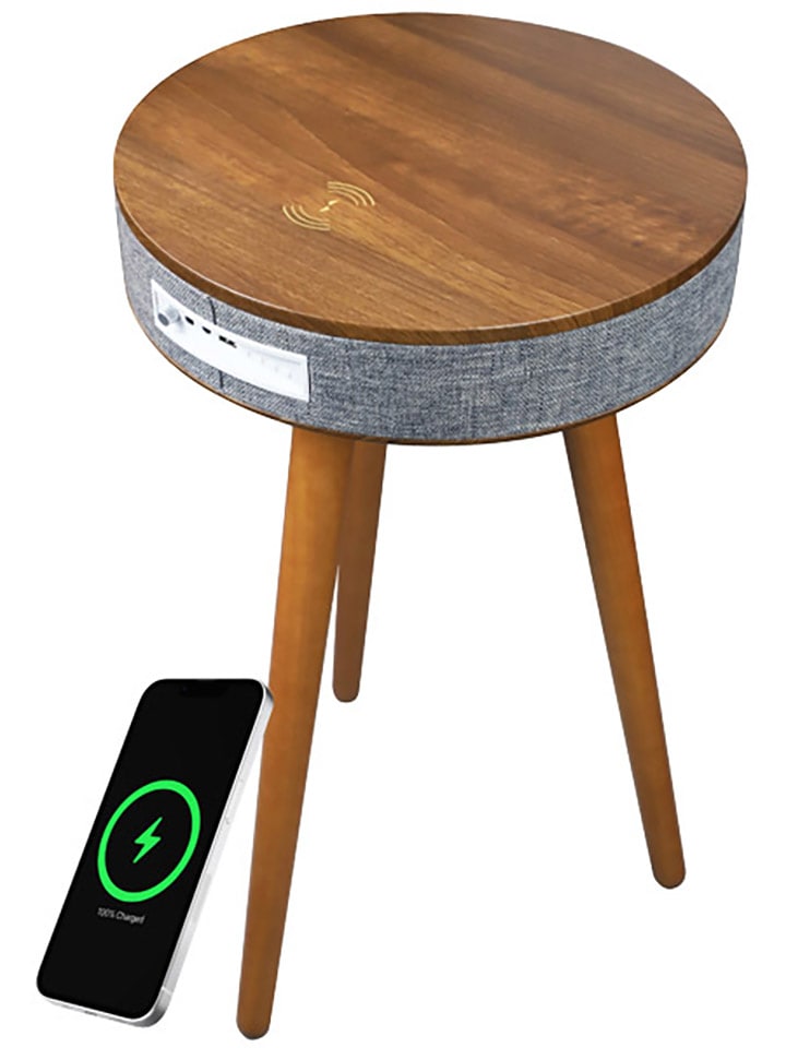 Bolaris Bluetooth-Lautsprecher-Beistelltisch in Braun - (H)59 x Ø 38,5 cm günstig kaufen onesize