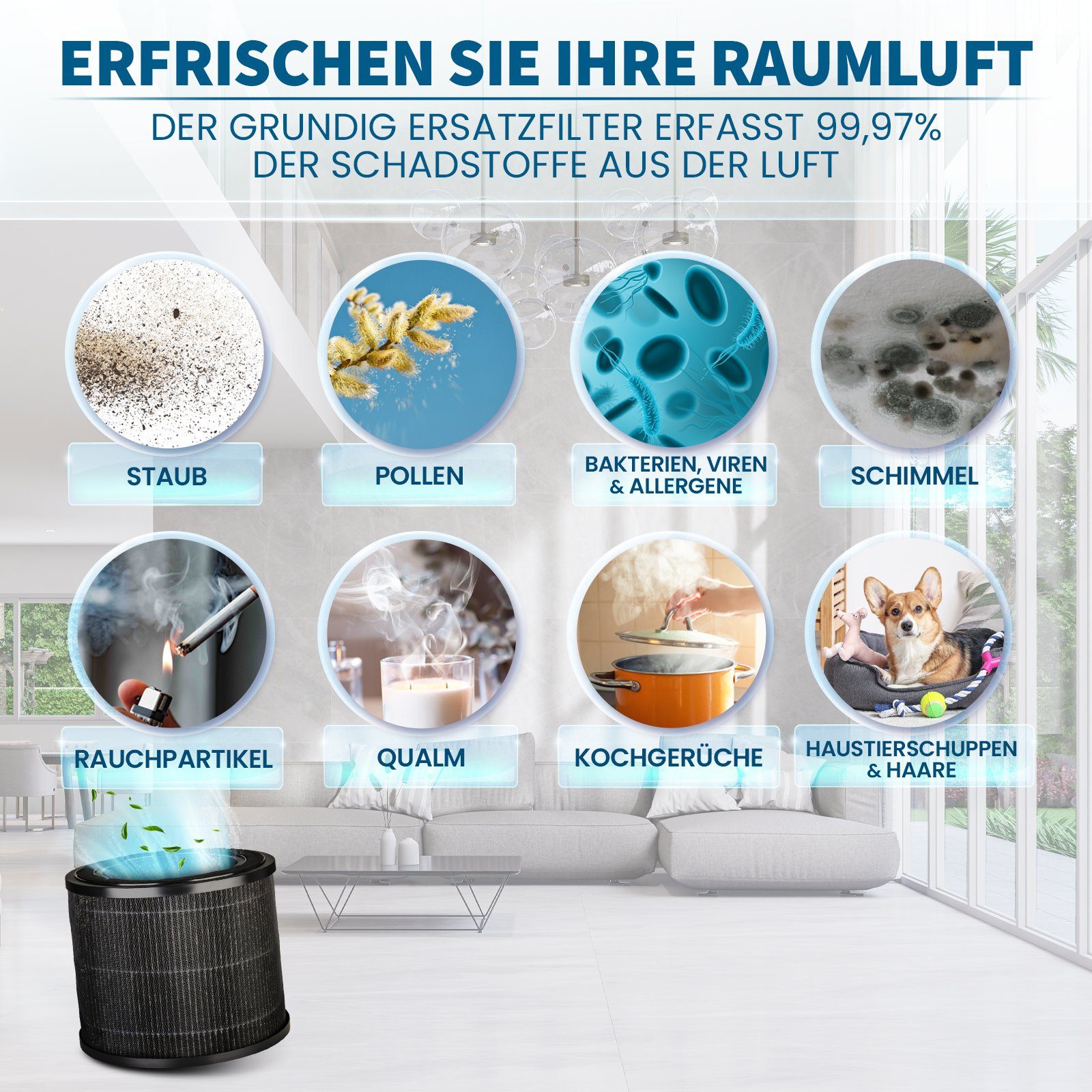 Grundig Luftreiniger Luftreiniger HEPA Filter