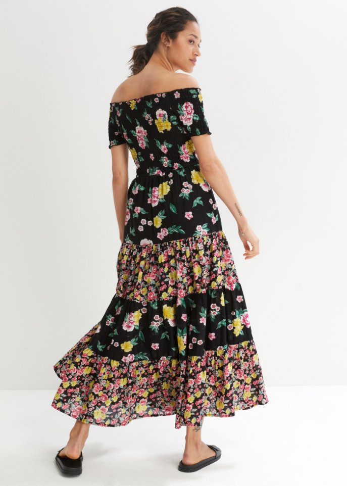 Kleid mit Smock- Ausschnitt