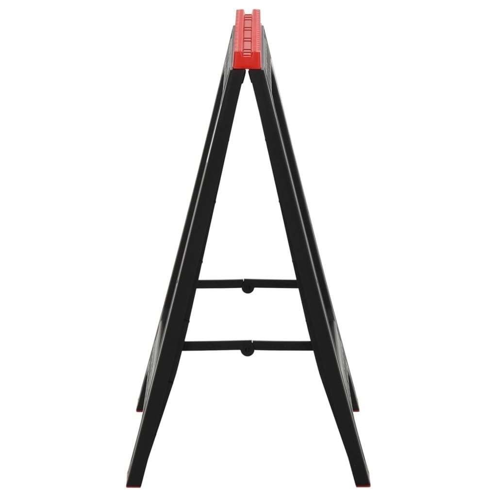 vidaXL Werkbank Arbeitsböcke 2 Stk Klappbar Schwarz Rot Polypropylen 350 kg