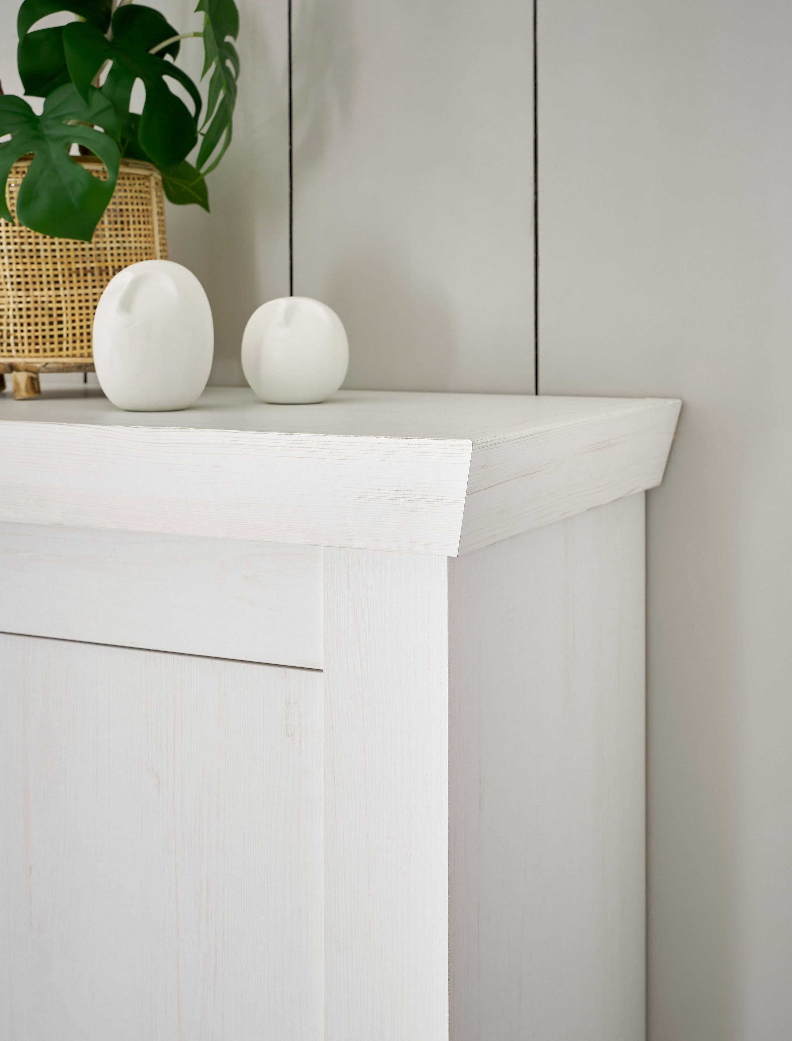 Home affaire Highboard RAVENNA, im romantischen Landhausstil, Griffe aus Metall, Höhe 146 cm