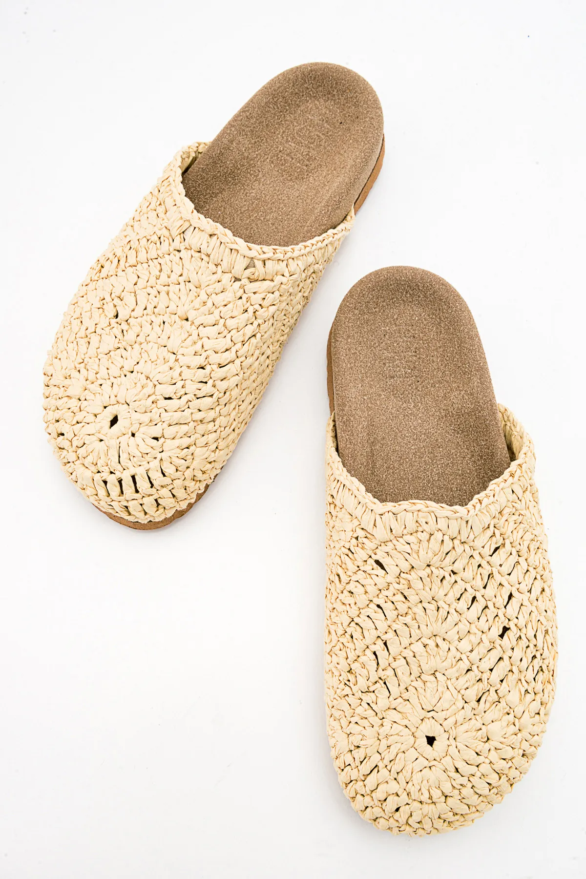 LuviShoes  LOOP Beige gestrickte Damenhausschuhe