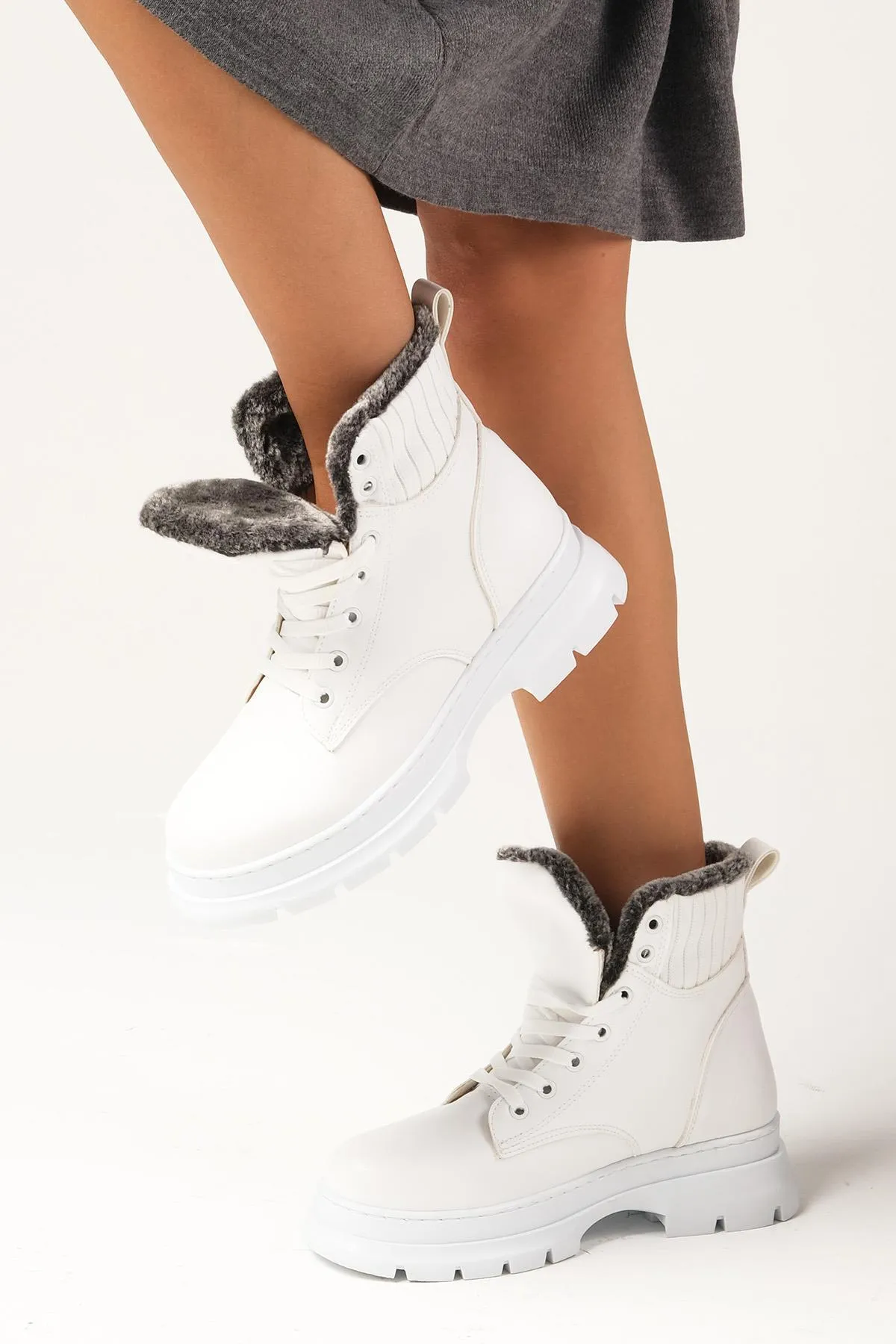 Mio Gusto  Stiefelette - Weiß - Blockabsatz