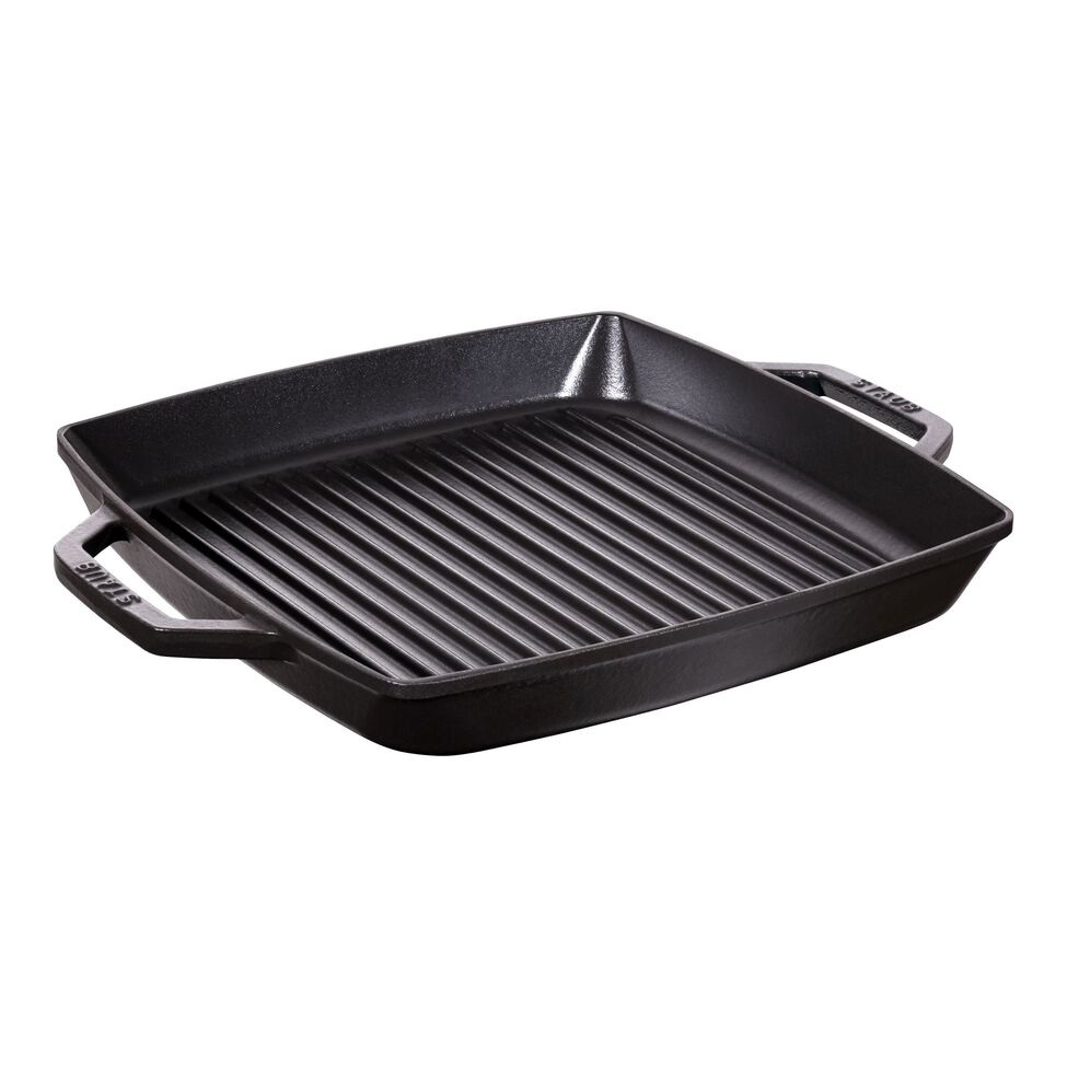 Grillpfanne 33 x 33 cm, Gusseisen, Schwarz