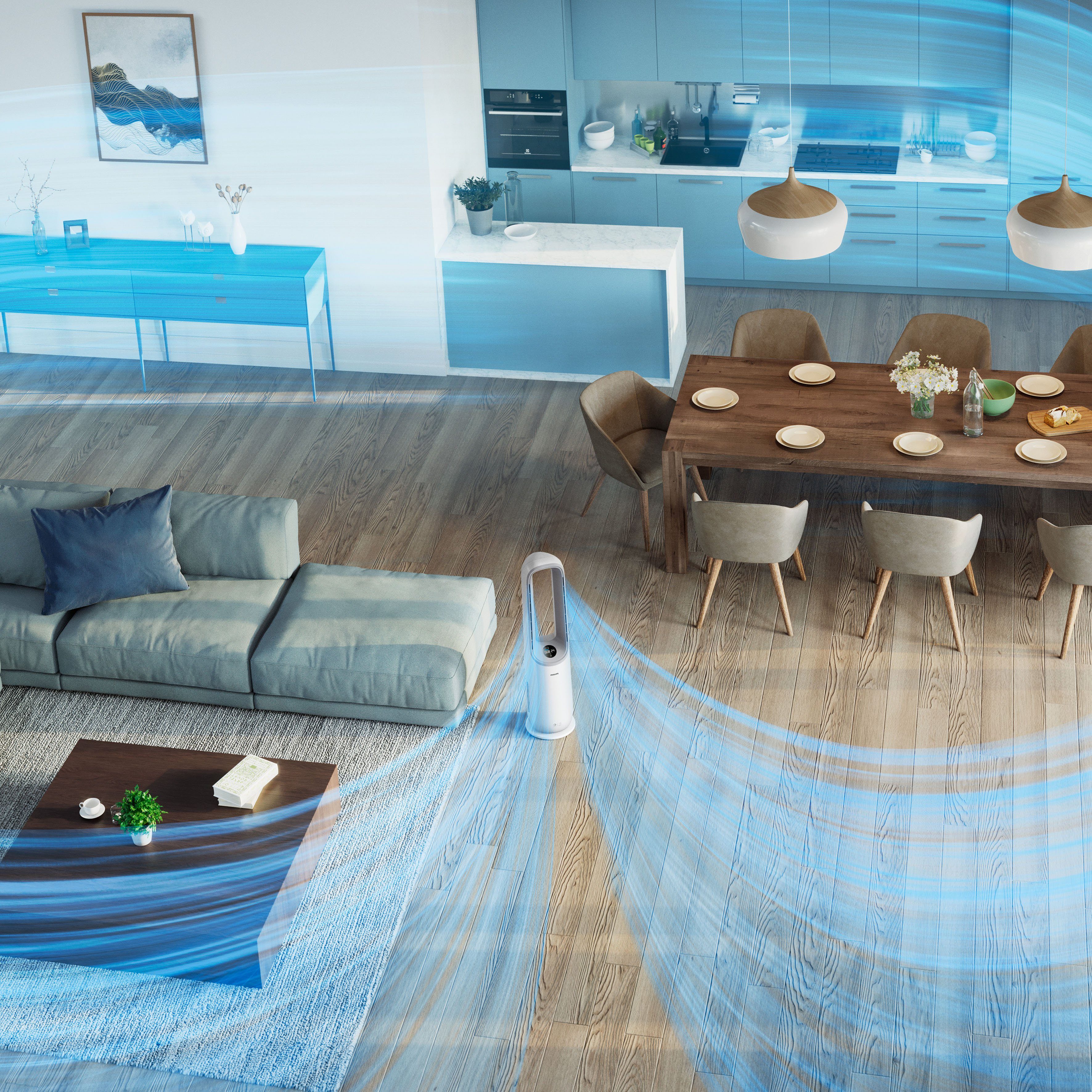 Philips Luftreiniger AMF765/10 Air Performer 7000 Serie, für 70 m² Räume, mit 2-in-1 mit Kühlfunktion, für Allergiker geeignet