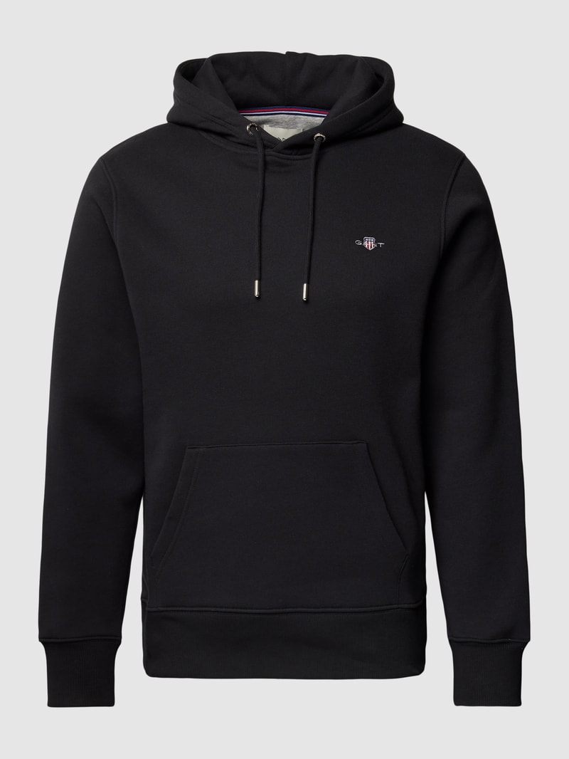 Hoodie mit Label-Stitching Modell 'SHIELD' in schwarz