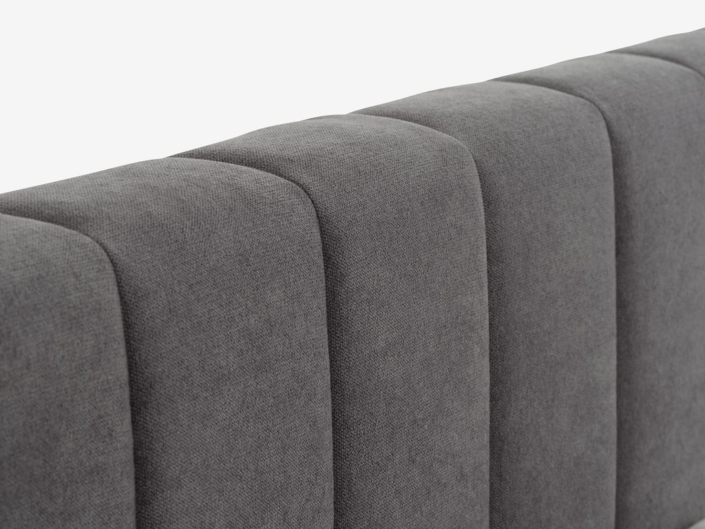 HASLEV HASLEV sengeramme 150x200 cm med mørkegrått stoff og oppbevaring