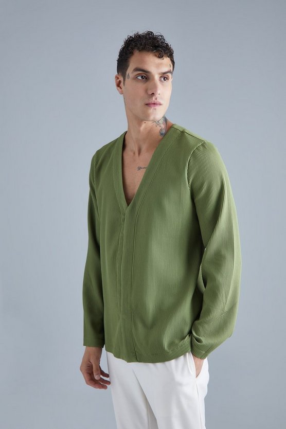 Kragenloser Slim-Fit Blazer mit verdeckten Knöpfen