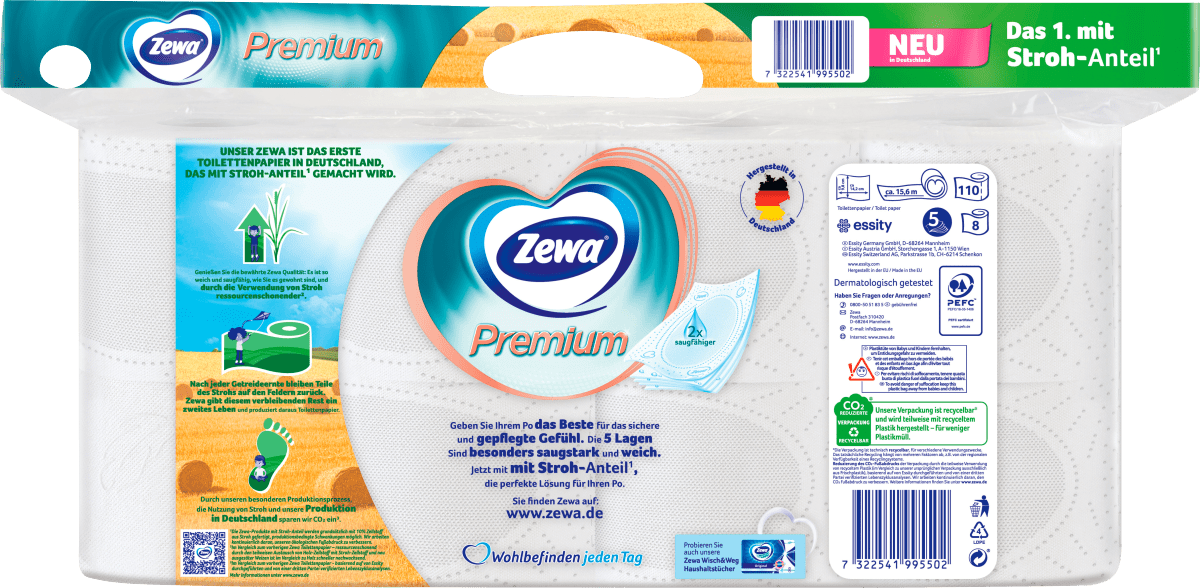 Toilettenpapier Premium 5-lagig (8x110 Blatt), 8 St