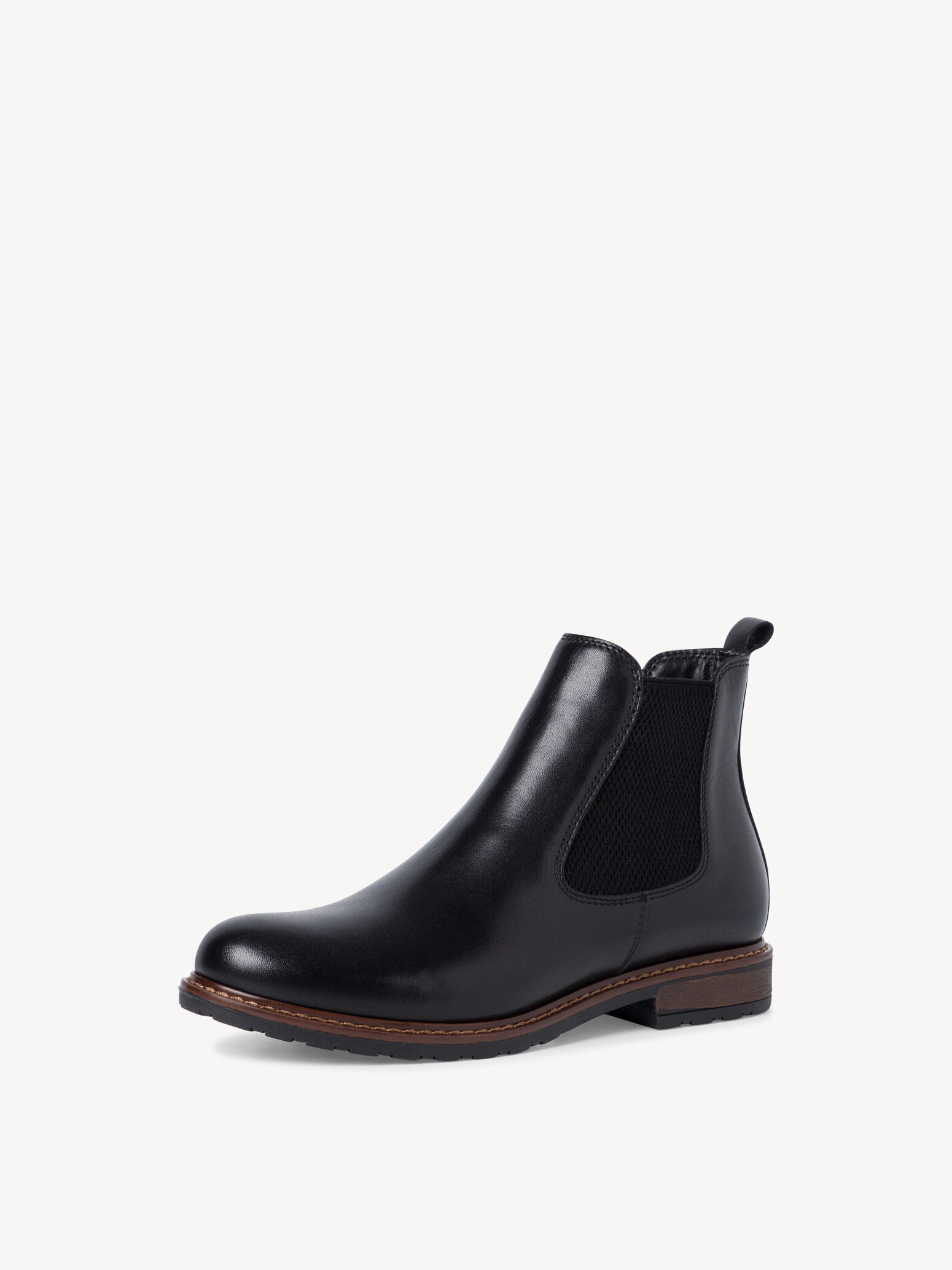 Bottine Chelsea en cuir - noir