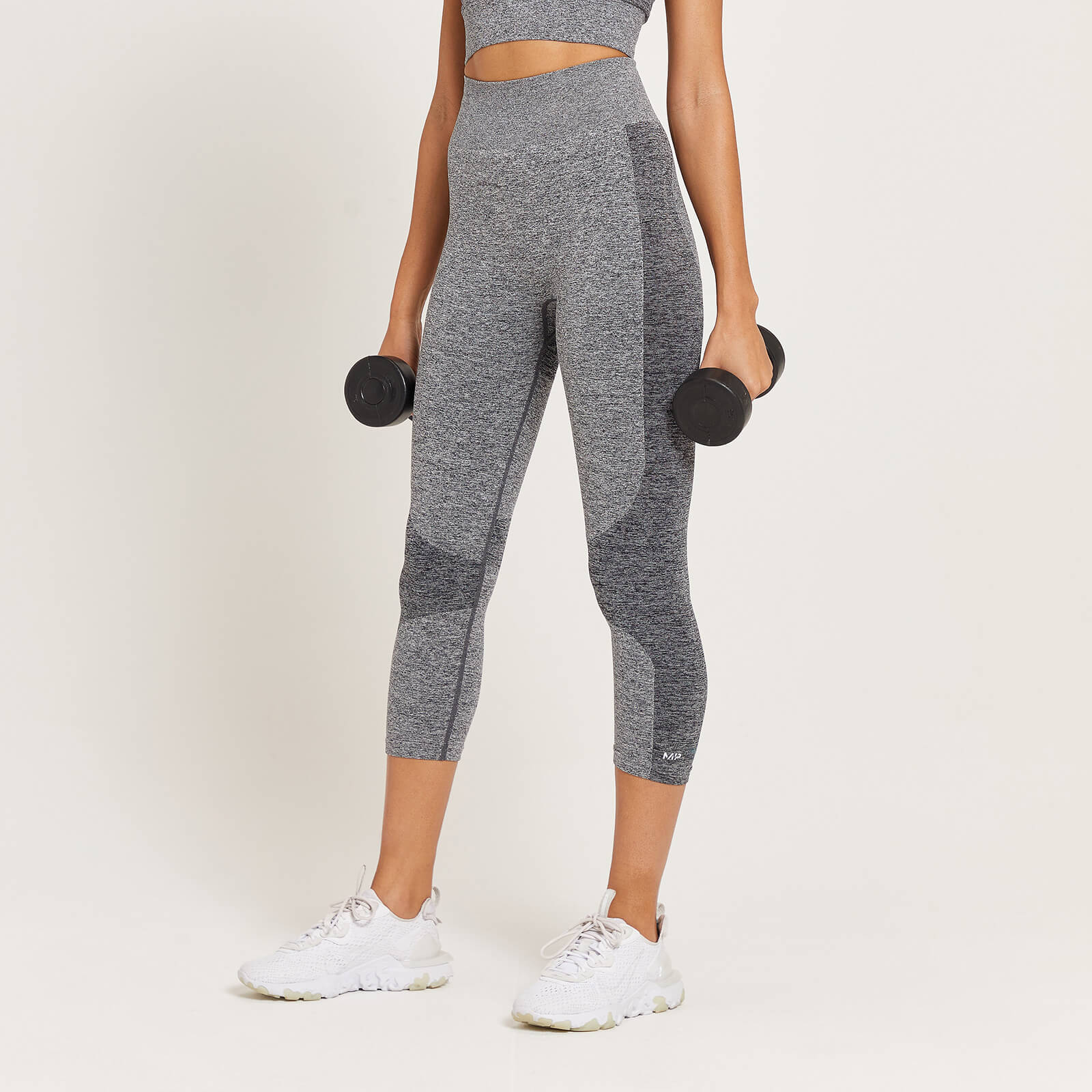 Legging ¾ taille haute MP Curve pour femmes – Gris chiné