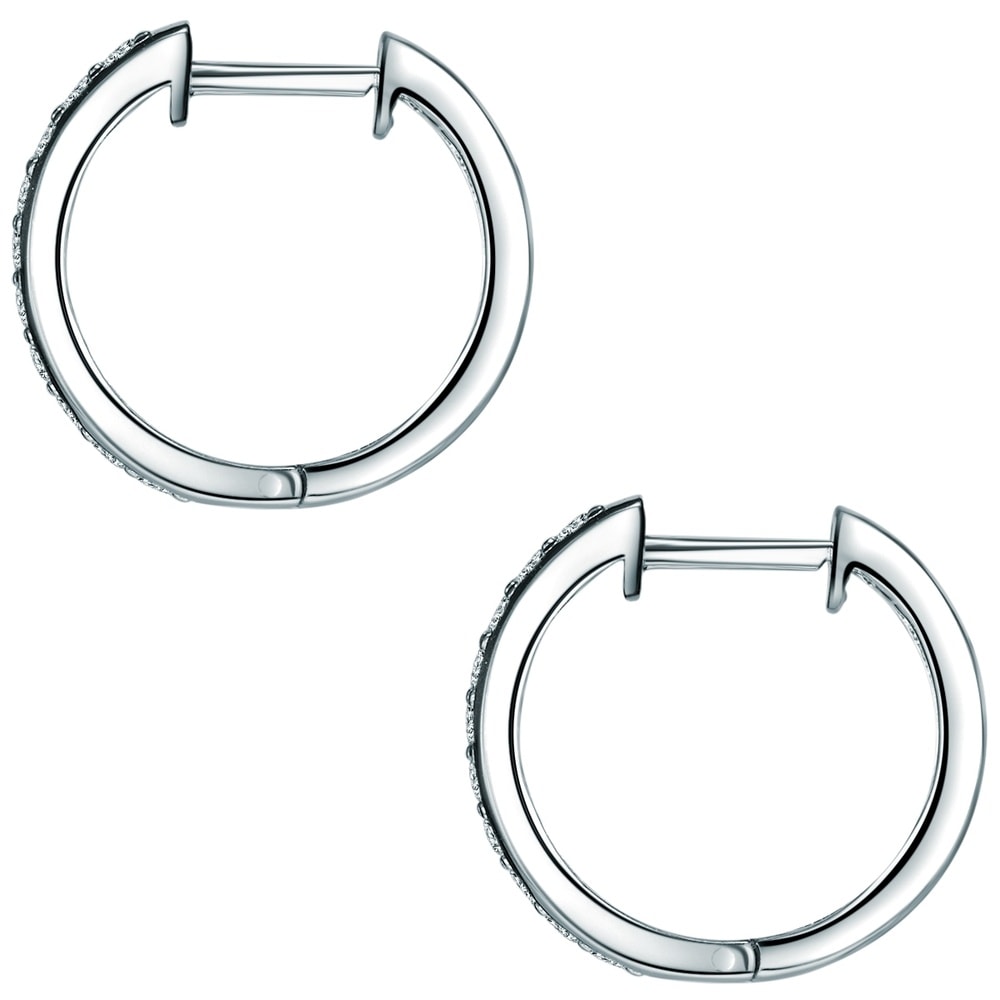 Rafaela Donata Créoles en argent Argent sterling Oxyde de zirconium (CZ) en Argent Boucles d'oreilles