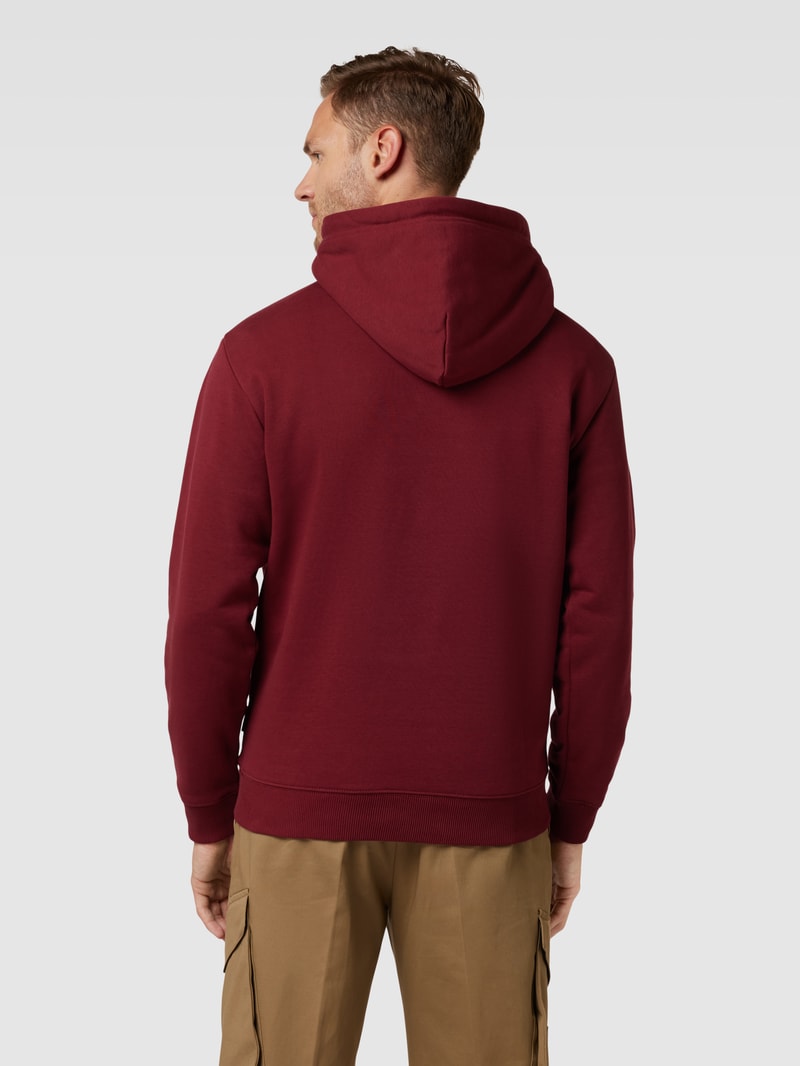 Hoodie mit Label-Print in dunkelrot