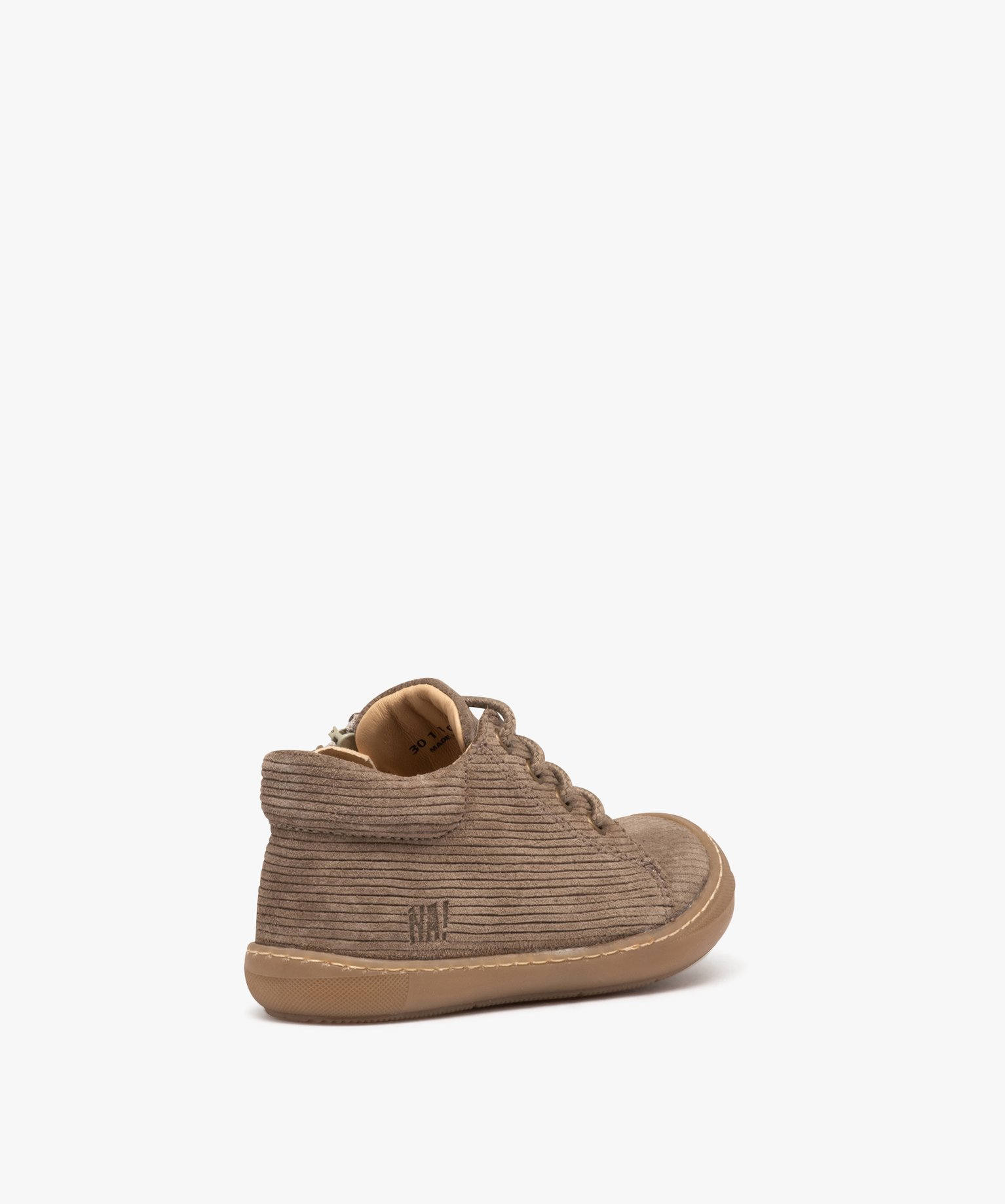 Chaussures premiers pas fille unies en cuir effet velours - NA! taupe | GEMO