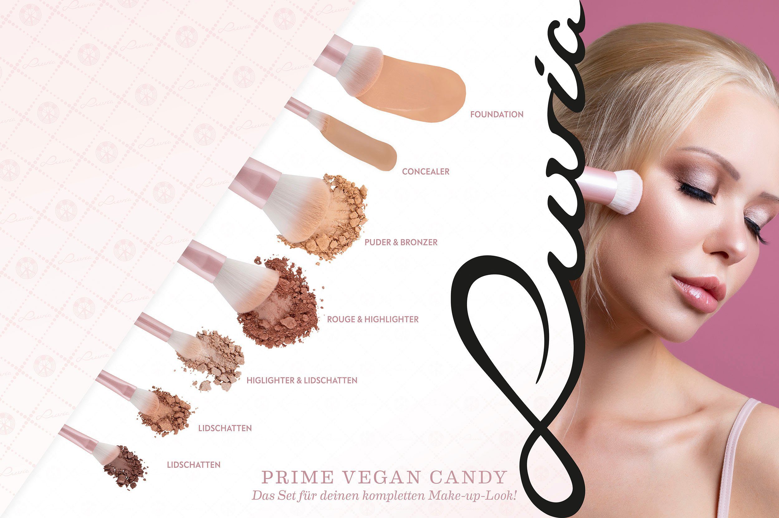 Luvia Cosmetics Kosmetikpinsel-Set Prime Vegan Candy, 10 tlg.