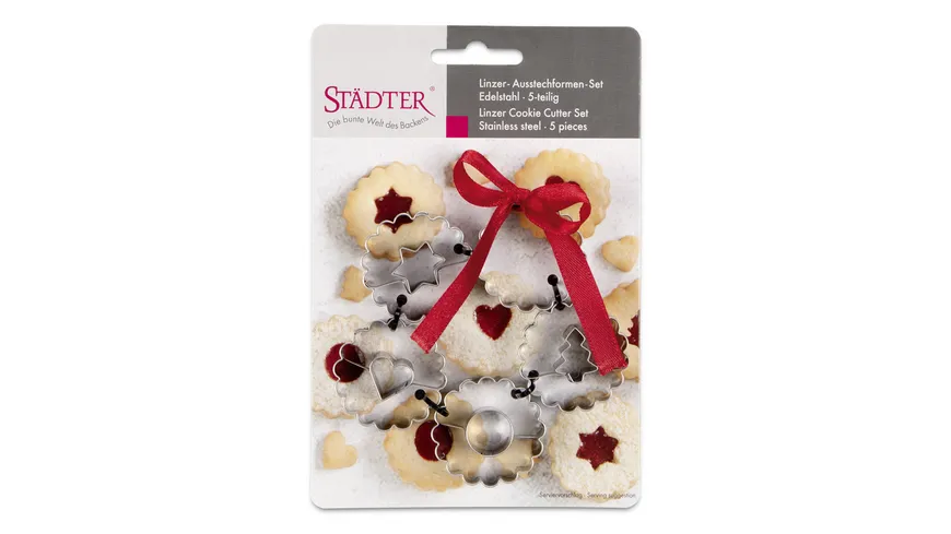 Städter Ausstechformen Set Linzer gewellt 5-tlg.