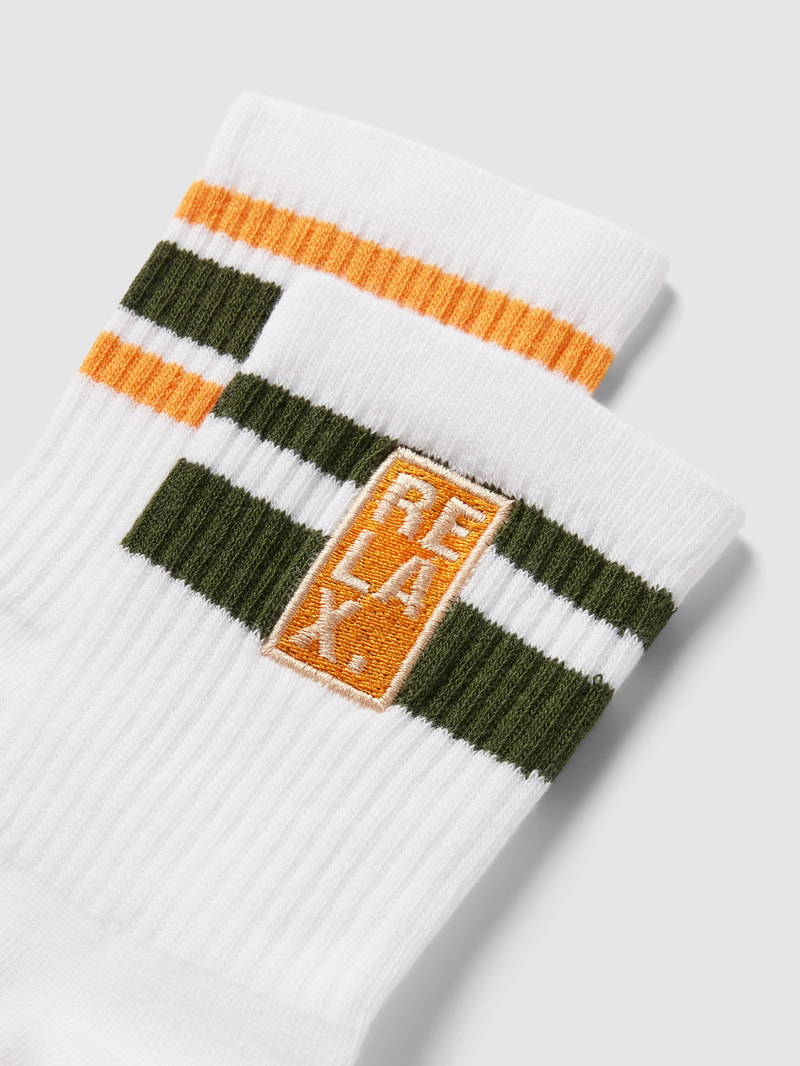 Socken mit Motiv-Stitching im 2er-Pack in weiß