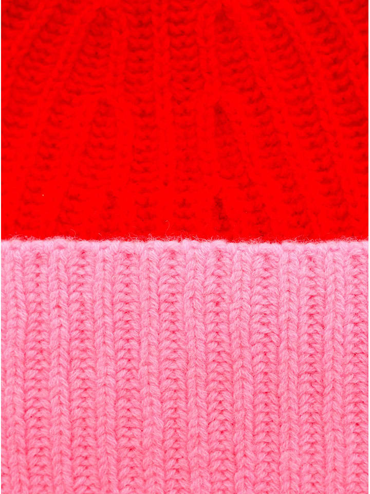 Zwillingsherz Kaschmir-Mütze in Rot/ Rosa günstig kaufen onesize
