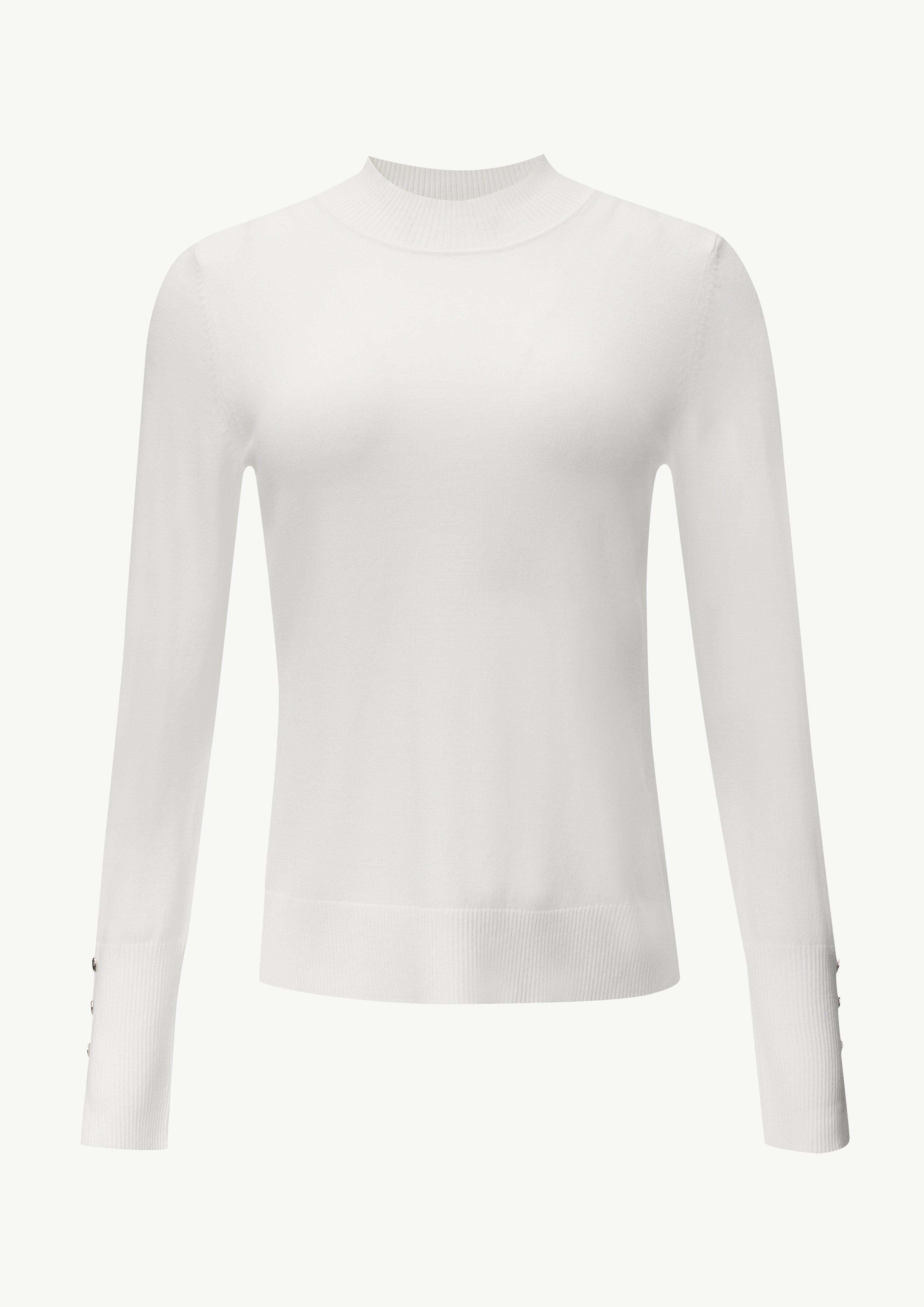Feiner Strickpullover mit Turtleneck - weiß