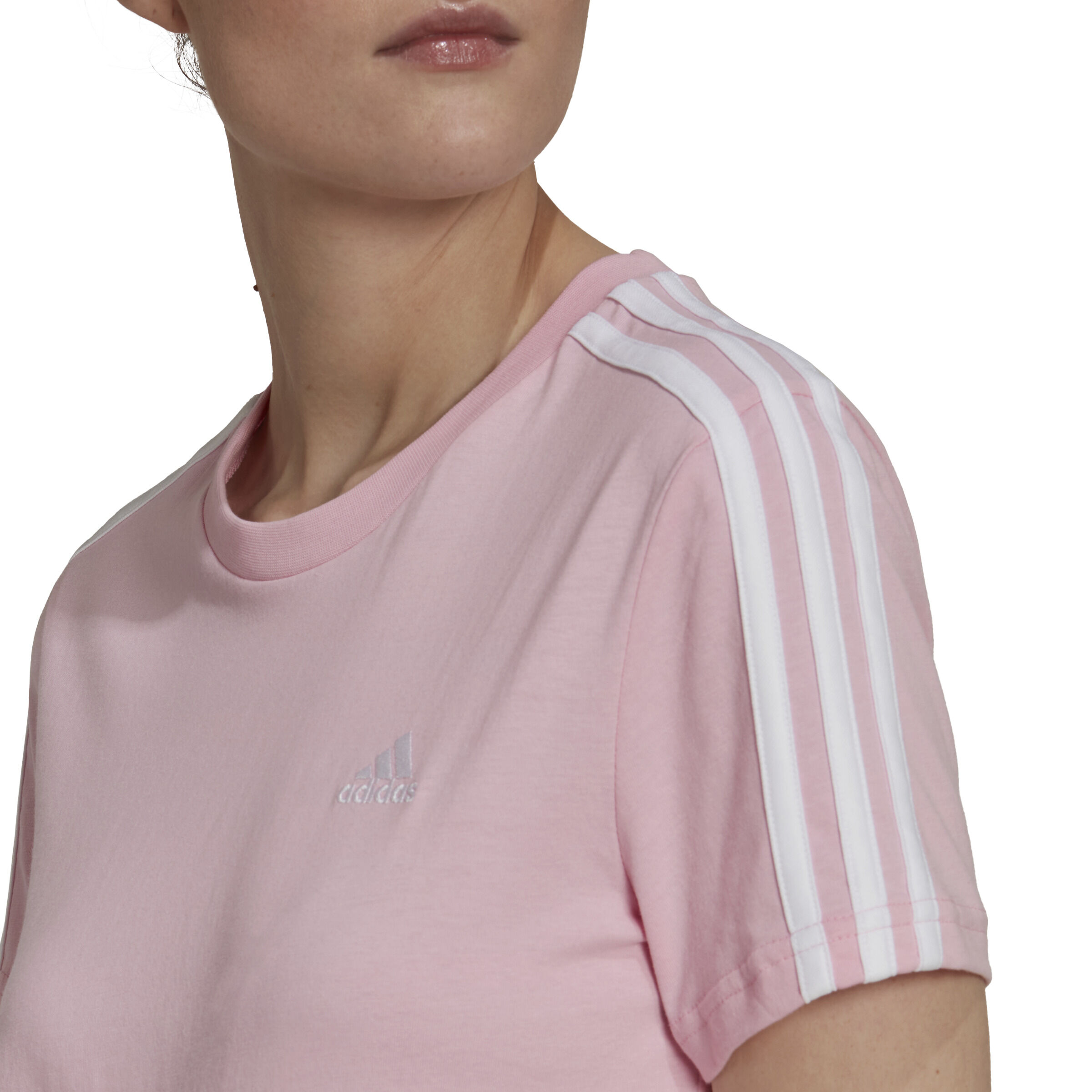 3 Stripes T-Shirt Damen - Rosa