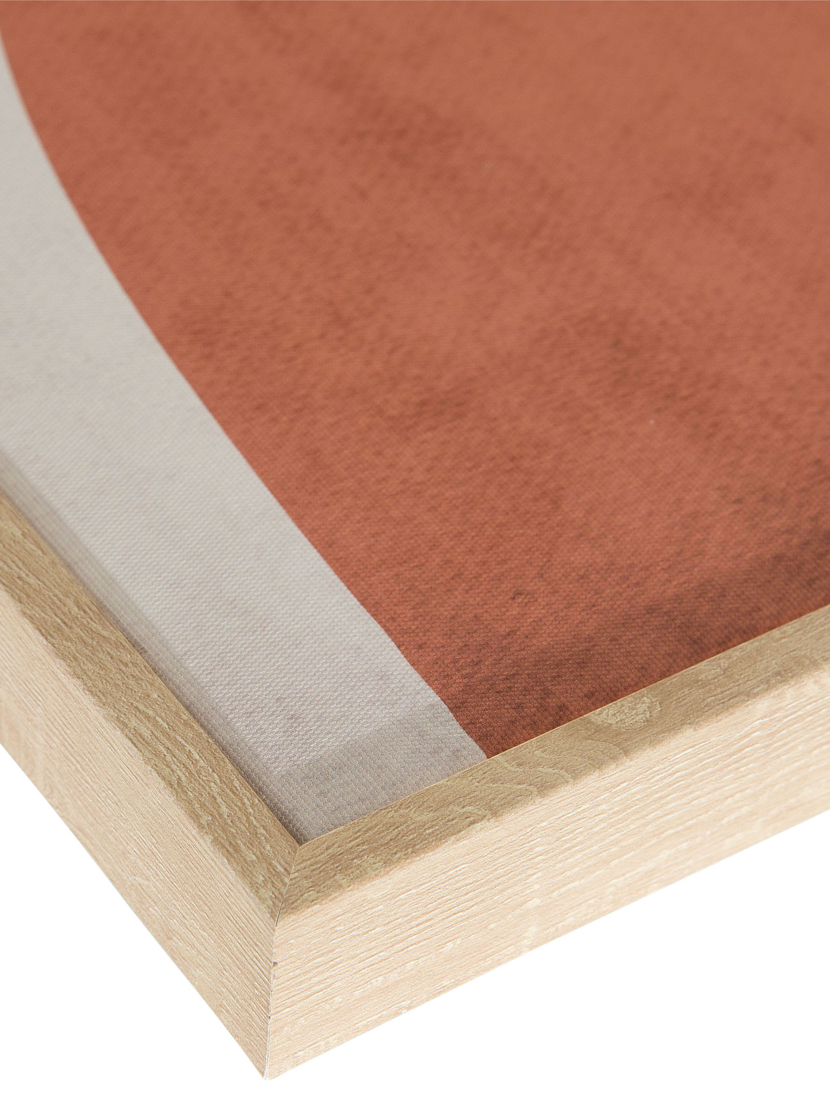 Doubleface Leinwand-Druck-handbemalt, Beige/Braun