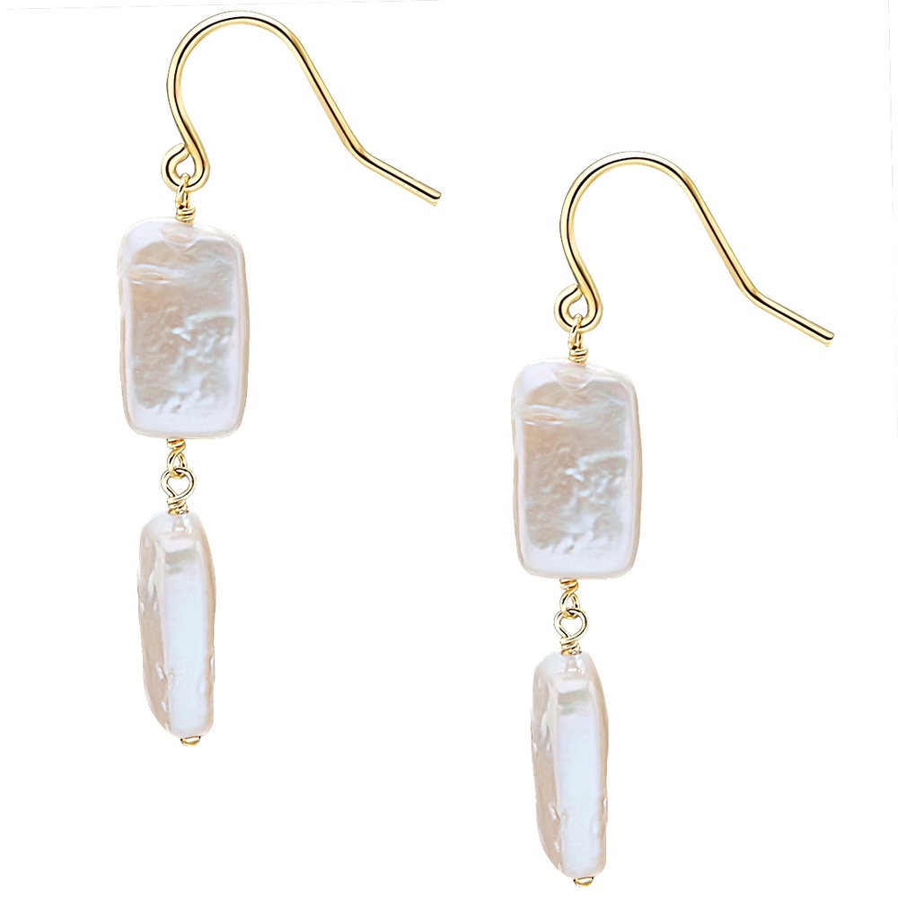 Valero Pearls Boucles d'oreille en perle Argent sterling Perle de culture d'eau douce en Or jau Boucles d'oreilles