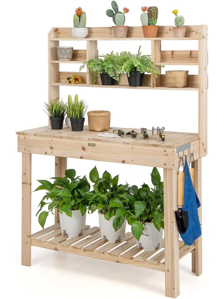 COSTWAY Pflanztisch 108x50x153cm in Beige günstig kaufen onesize