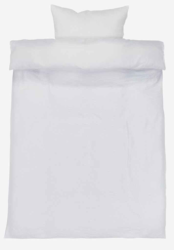 Roupa de cama básica LUSINE em crepe, 140x200 cm, branca.
