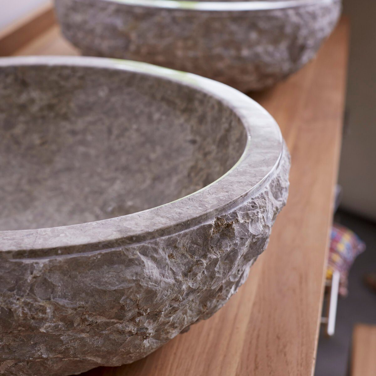 Tikamoon Waschbecken Waschbecken aus Marmor grey