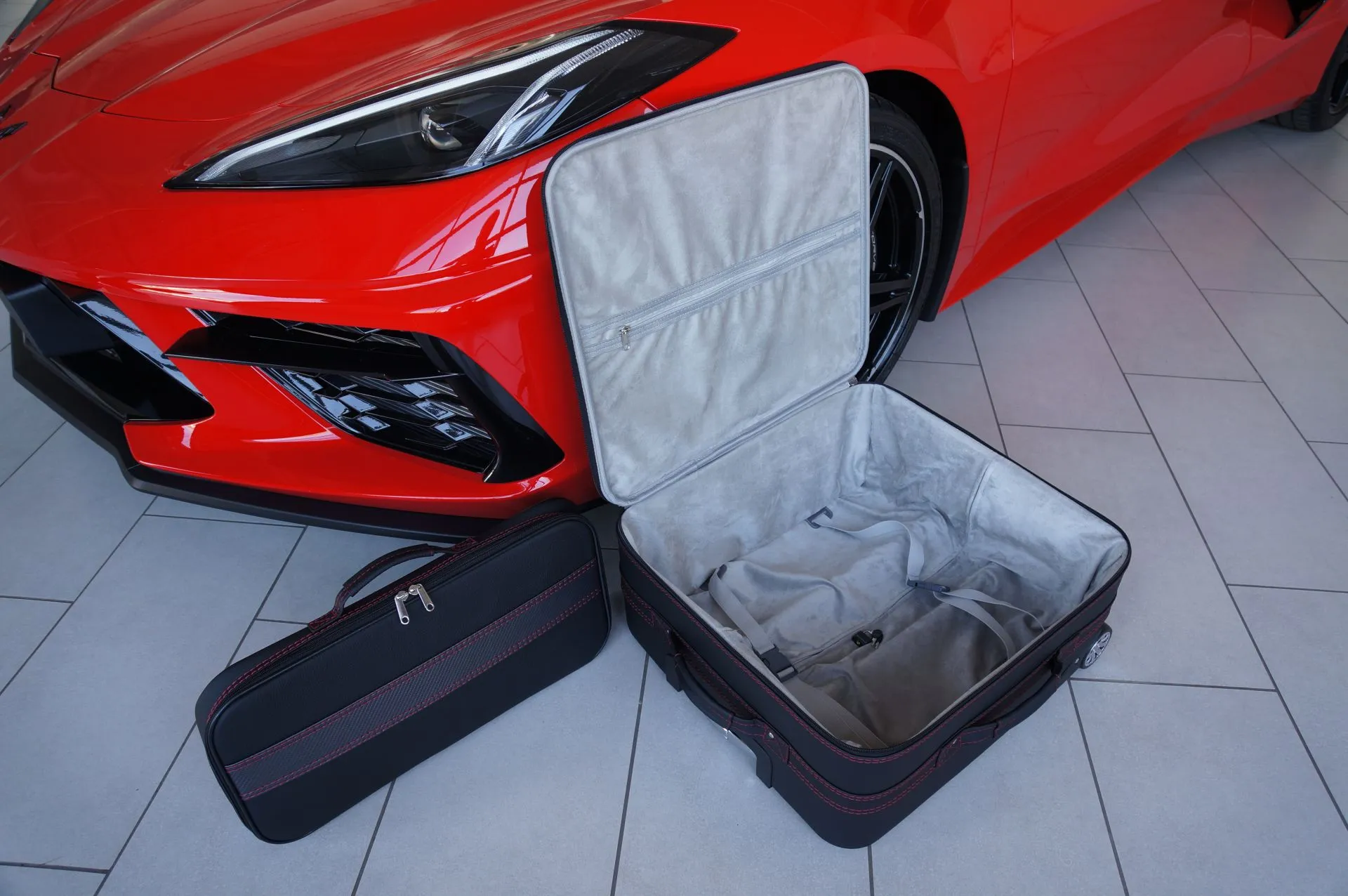 Roadsterbag Chevrolet Corvette C8 (Cabrio + Coupé) - 2-tlg. Kofferset Front Kofferraum