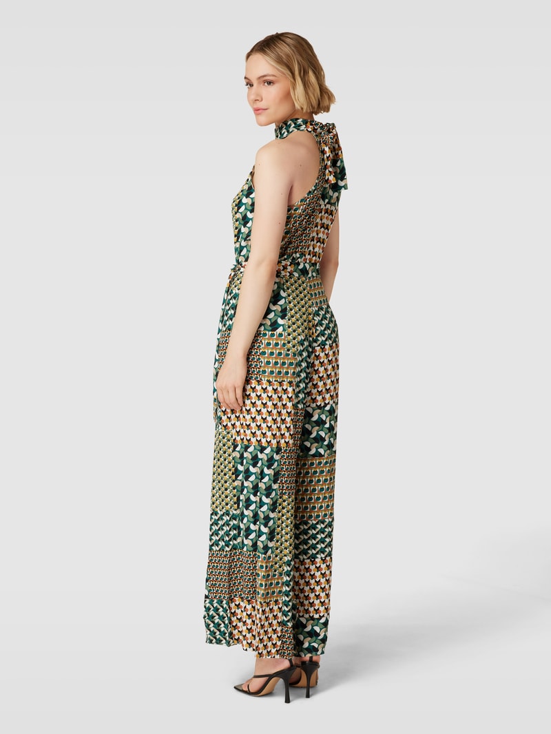 Jumpsuit aus Viskose mit Allover-Print in marineblau