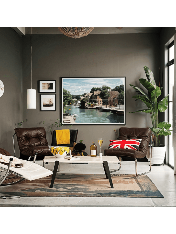 KADIMA DESIGN Vintage Clubsessel, Retro Lounge, Modular, Business, Chromkufen in Braun günstig kaufen onesize