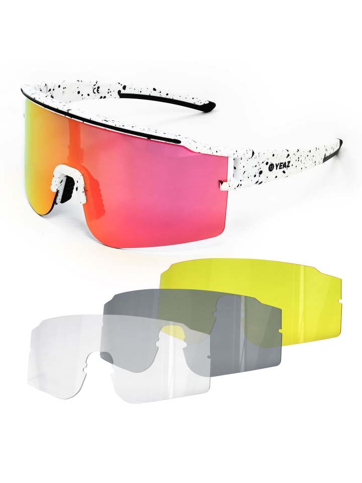 YEAZ SUNTHRILL SET Sport-Sonnenbrille Weiß/Blau in weiß / rosa günstig kaufen onesize