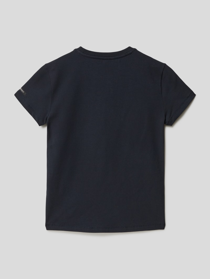T-Shirt mit Label-Print in marineblau