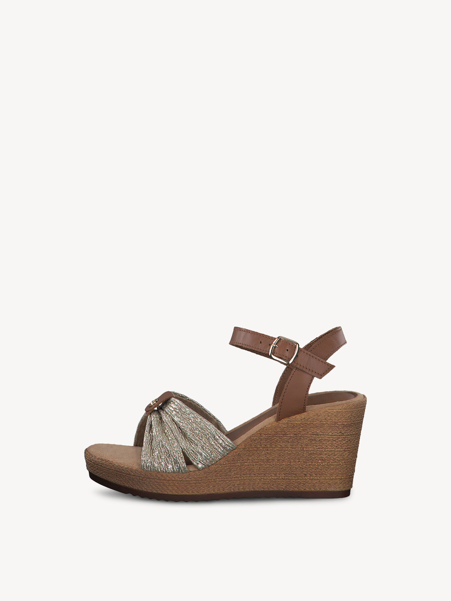 Sandale à talon en cuir - marron