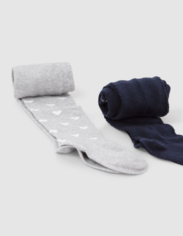 Collants silver et marine bébé fille