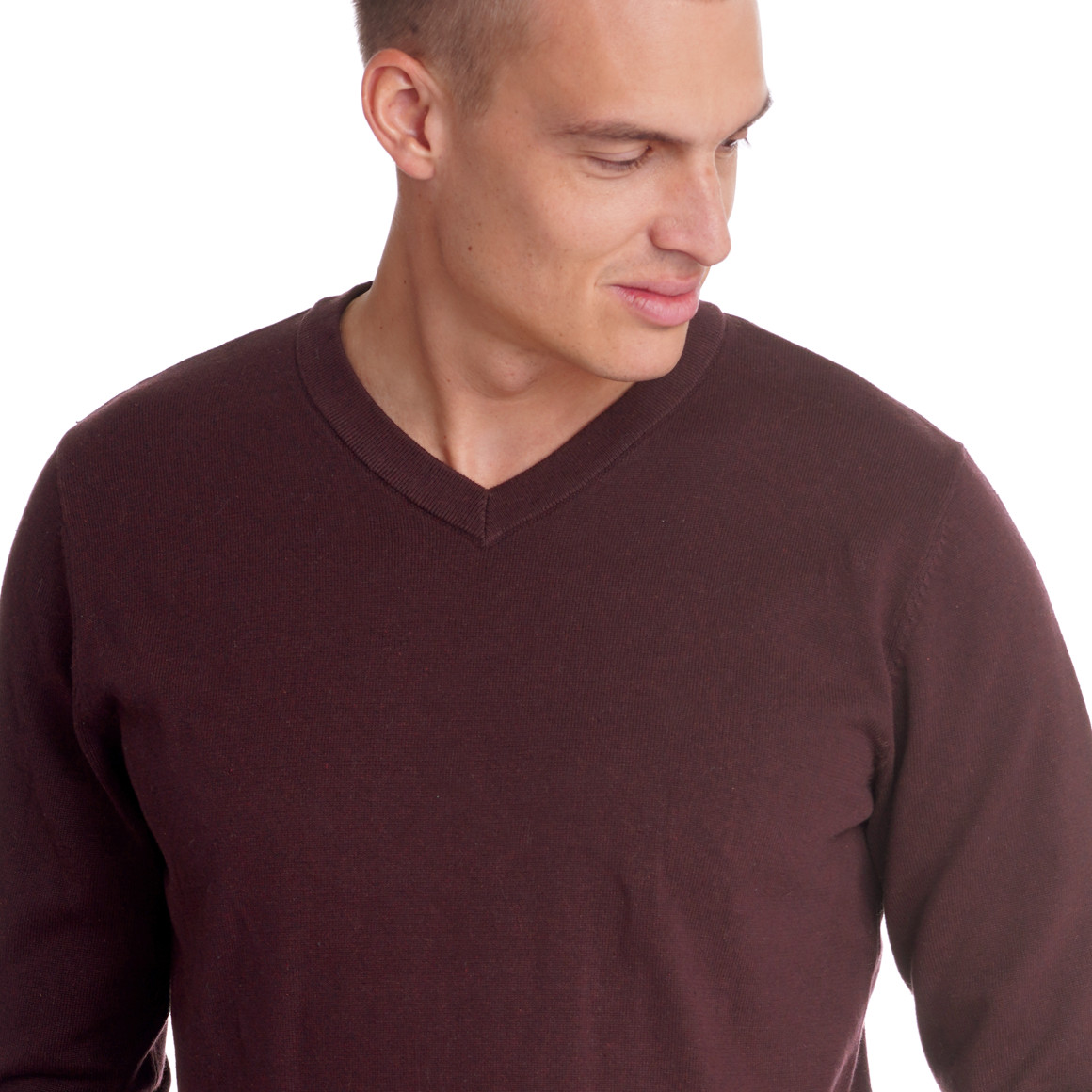 Herren Feinstrickpullover mit V-Ausschnitt