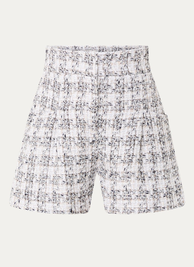 IRO  Gannu high waist loose fit korte broek met tweed-look en lurex
