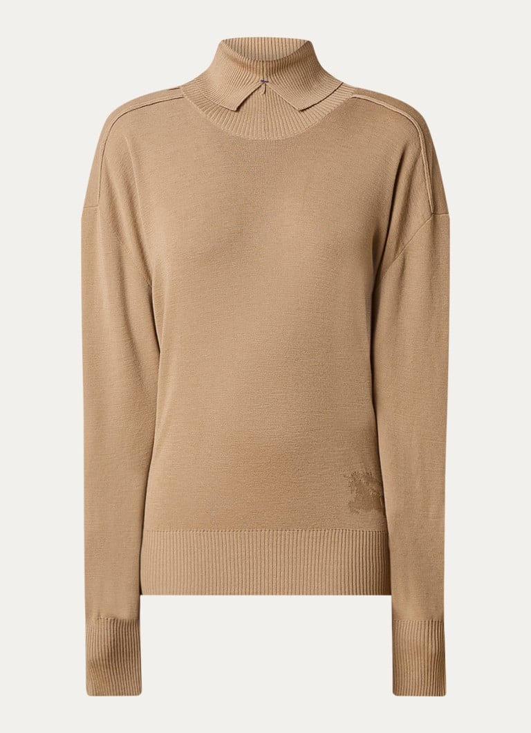 Burberry plono mezgimo vilnonis megztinis su apykakle
