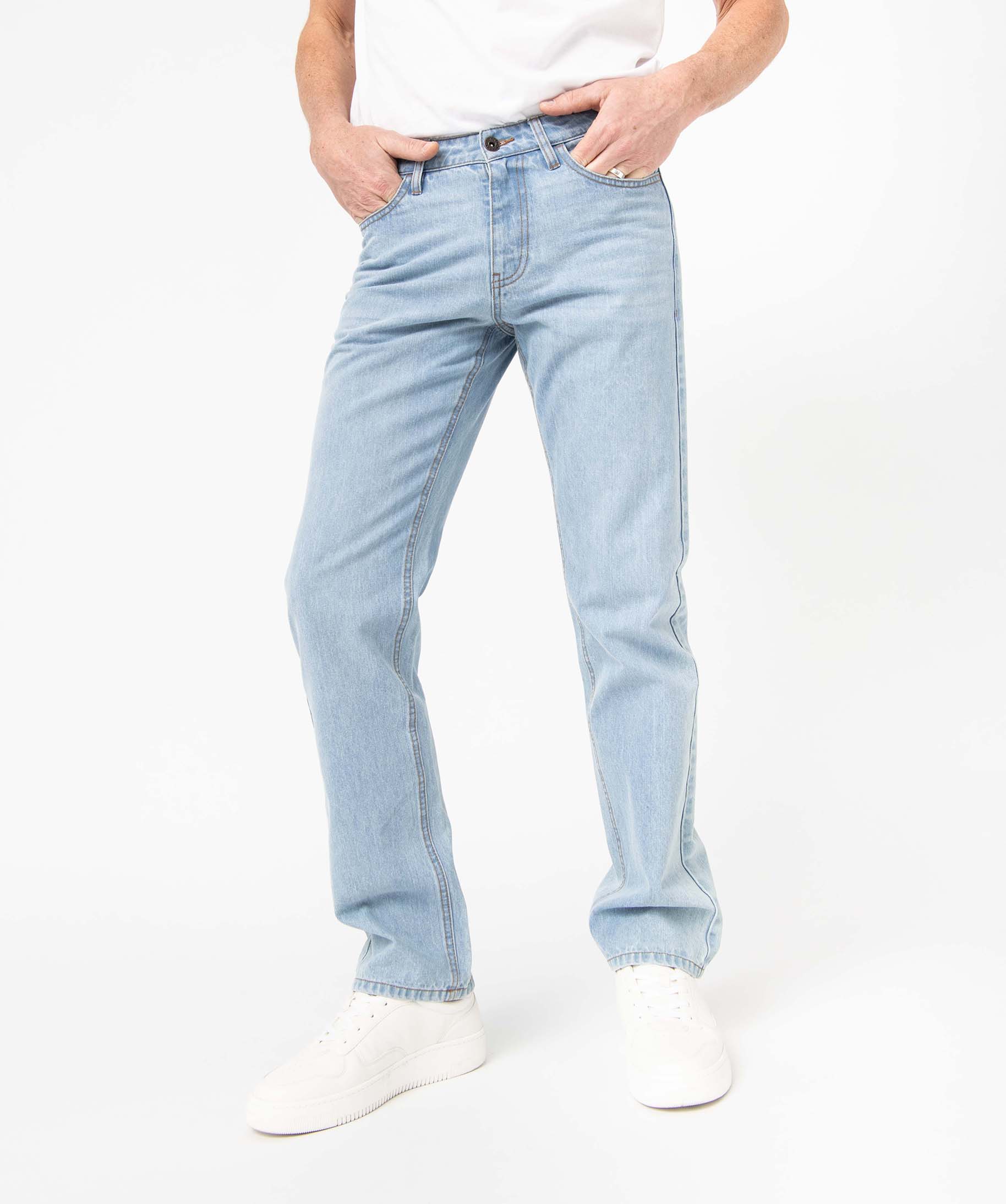 Jean homme coupe Regular légèrement délavé bleach | GEMO