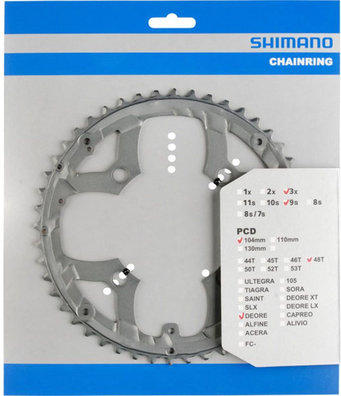 Shimano DEORE Kettenblatt für FC-M590/591 48 Zähne (für Kettenschutzring) kaufen | Bike-Discount