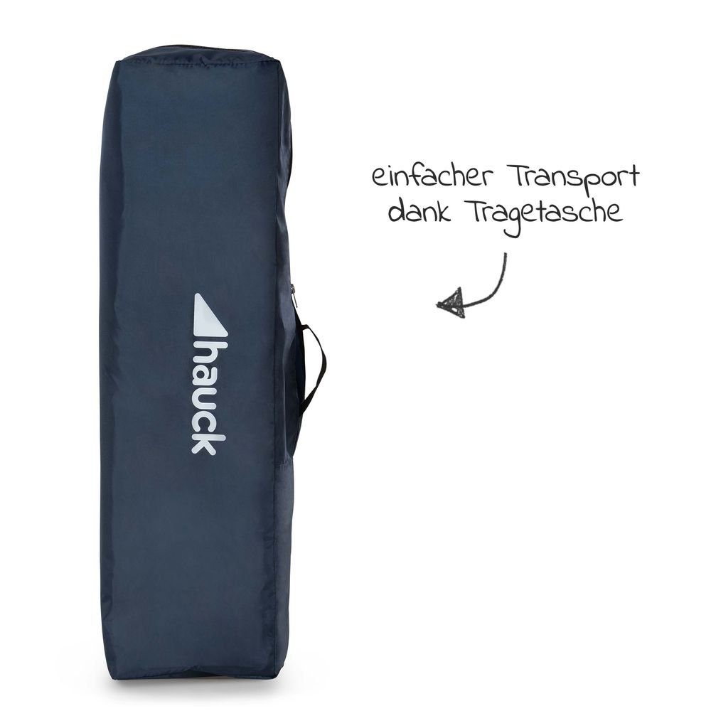 Hauck Baby-Reisebett Dream'n Play Plus - Navy, Baby Kinder Reisebett mit Matratze, 2 Spannbettlaken & Insektenschutz